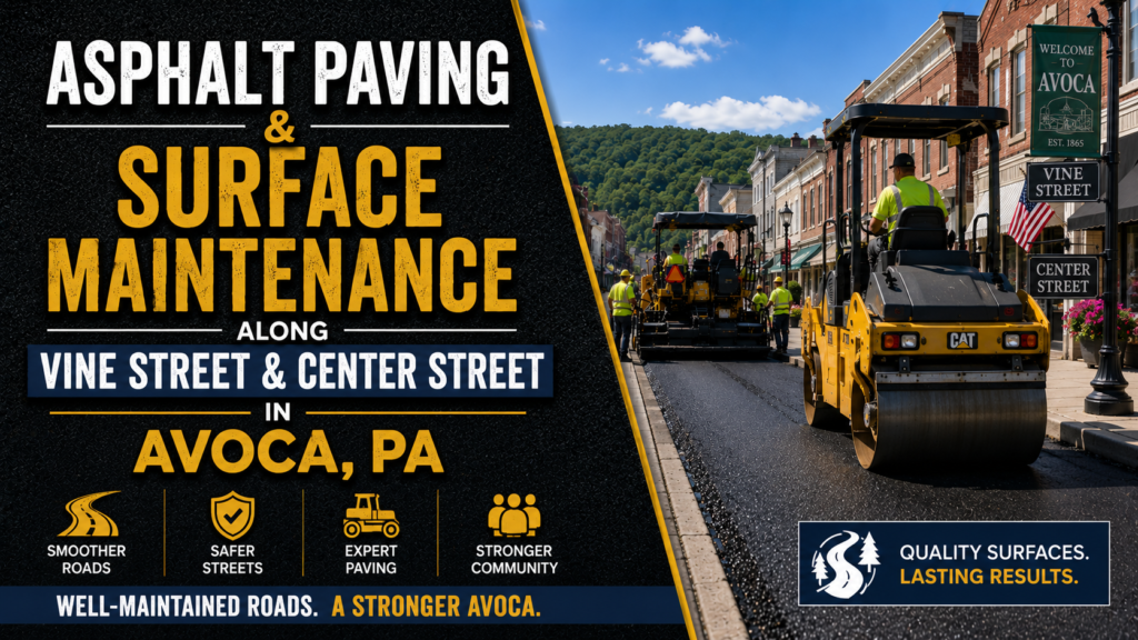 Asphalt Paving and Surface Maintenance Along Vine Street and Center Street in Avoca